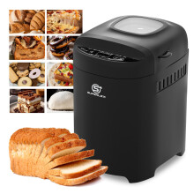 SUPERLEX 550W Bread Maker Mulit-Menus LCD Display Make Two Sizes Of Bread Black