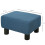 (Blue, Linen) Blue Linen Footstool Ottoman Cube 3
