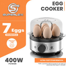 SUPERLEX 7 Egg Food Steamer Eggs Poacher Hard / Soft Boiled 304 Stainless Steel