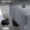 (Grey, Polyester) Grey Linen Footstool Ottoman Cube 5
