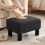 (Black, Linen) Linen Footstool Ottoman Cube – Black 7