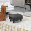 (Brown, PU Leather) PU Leather Footstool Ottoman Cube – Brown 2