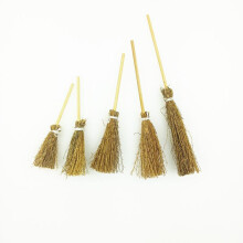 (brown, 16.5-17.5cm 4pcs) Wizard Broom Mini Broom, Handmade Broom Decor for Dollhouse