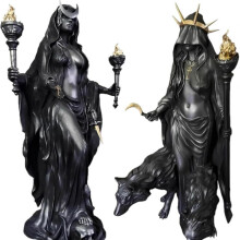(Torch goddess 1pcs, black) Cracker Barrel Witch Statue Halloween Resin Figurine Home Decor Collectible Tabletop Ornament