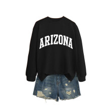 (Black, M   1pcs) Arizona Women's Oversized Pullover Sweatshirt Crew Neck Casual Long Sleeve Fall Winter Loose Fit Tee Shirts