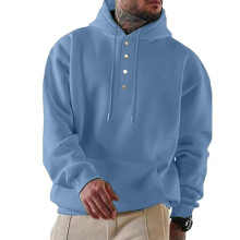(Army Green, 4XL    1pcs) Men's Casual Hooded Sweatshirt Long Sleeve Fleece Pullover Winter Coat 2024 Loose Fit