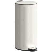 Kitchen Bin, 30 Litre Pedal Rubbish Bin with Removable Bucket, Cream