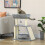 Cat Tree Tower, with Scratching Posts, Pad, Bed, Perch, Toy Ball - Light Grey 4
