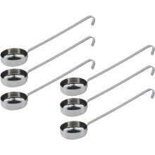 3 Oz 6 Pcs Silver Stainless Steel 201 Long Handle Soup Spoon for Holding Food Kitchen Cooking Stirring Cooking Spoon