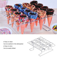 Cupcake Cone Baking Rack, Ice Cream Cone Baking Rack 16 Cavity Ice Cream Cone Holder Stand Metal Waffle Cones Holder