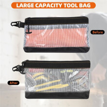 4 Stück Kleine Werkzeugtaschen mit Reißverschluss, Tragbare Werkzeugtasche, Kleines Transparentes PVC-Material, Banktasche, Wasserdicht und