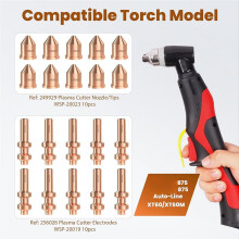 20 Pcs Electrode 256026 Tip 249929 for Miller-Spectrum 875 Auto- Cutter XT60 Torch Consumables Cutter Tips