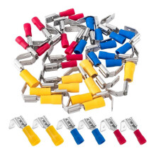 75-Teiliges Halbisoliertes Piggyback-Flachstecker-Sortiment, Piggyback-Flachstecker-Schnelltrenn-Sortiment, Buchse/Stecker 22-10 AWG
