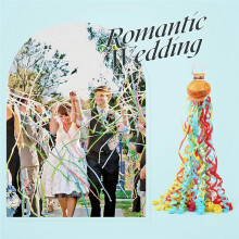 10Pack Colorful Streamer Poppers,No Mess Multi-Color Paper Crackers,Hand Throw Confetti Streamers for Birthday,Wedding