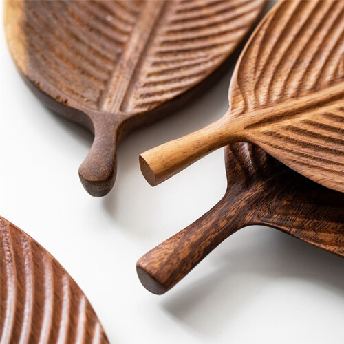 Dinner Tray, Suitable for Meals, Salads and Bread, Handmade Leaf Tray,Small(Thin Leaf Veins) 1