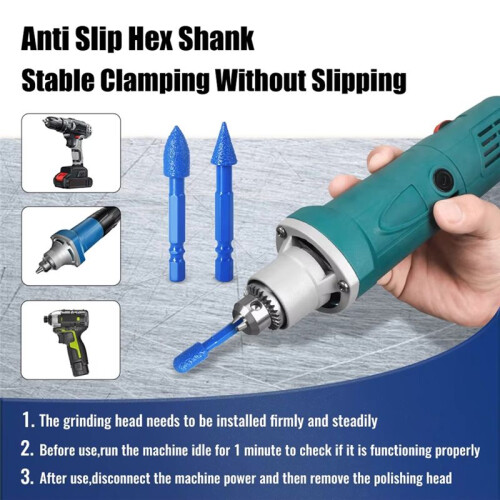 Diamond Coated Grinding Bits Set for Multi Material Finishing Rust Removal Polishing Hole Repair Mold Processing 7PCS