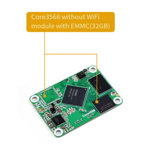 Core3566-Module, Rockchip RK3566 Quad-Core-Processor, voor Raspberry Pi CM4, 2 GB + 32 GB Emmc