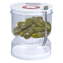 Pickles Jar Stainless Steel Fork Dry and Wet Dispenser Pickle and Olives  Jar Cucumber Container Kitchen Tools