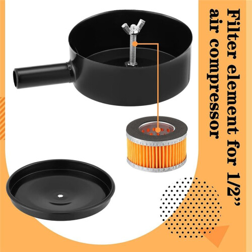 2 Pcs Air Compressor-Silencer with 6 Pcs Air Compressor Intake Filter Elements, Sound Muffler Accessories 2
