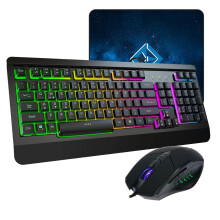 CIT Gaming Keyboard Mouse And Large Pad Set LED USB PC Laptop Xbox PS4 PS5