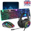 Rainbow LED USB Gaming Keyboard and Mouse Headset Set For PC Laptop PS4 PS5 Xbox 1
