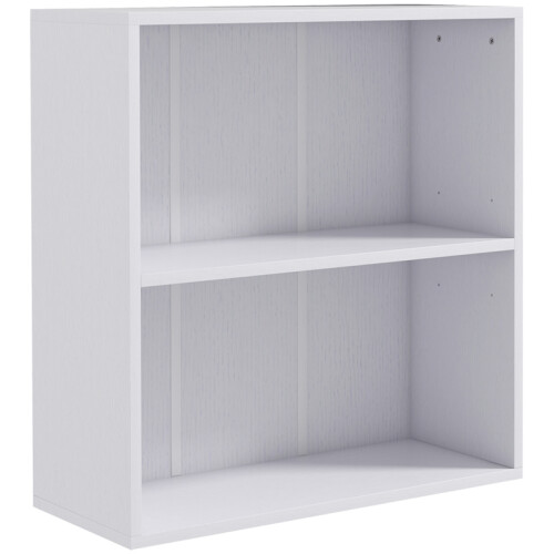 2-Tier Adjustable Bookshelf – White