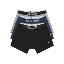 (8-10 Years, Black/Navy/Grey Marl) Lyle & Scott Boys Logo Briefs (Pack of 3)