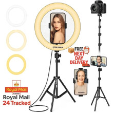 Large 30cm White Warm White Cool Ring Light Video Tripod Phone Holder Included