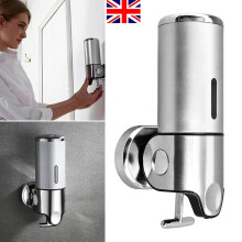 UK Soap Dispenser Wall Mounted Liquid Bathroom Hand Soap Shower Gel Shampoo