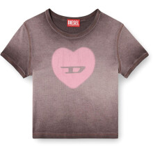 (14 UK, Black) Diesel Womens/Ladies Heart Logo T-Shirt