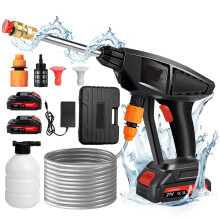 2 Battery Cordless High Pressure Washer Gun Jet Water Wash Portable Car Cleaner