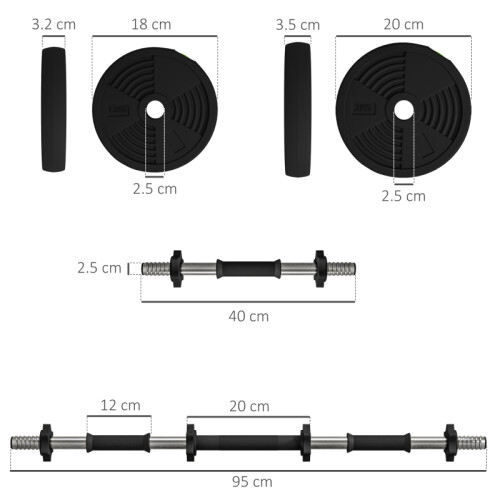 Adjustable Barbell & Dumbbell Set – Black/Green 2