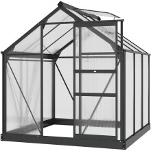6-Pack 6ft Polycarbonate Greenhouse, Grey