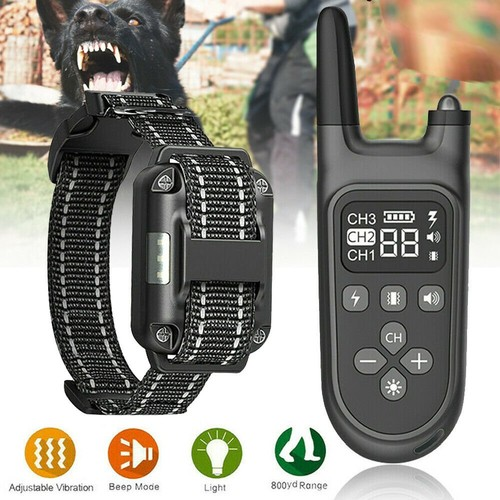 800M Electric Pet Dog Training E-Collar Anti-Bark Obedience Remote Control LCD 1