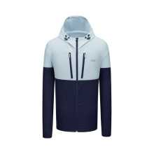 (L, Navy/Blue) Everlast Mens NRG Colour Block Hooded Track Jacket