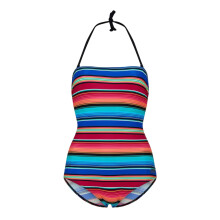 (14 UK, Multicoloured) Zoggs Womens/Ladies Mexicali Striped Strapless One Piece Swimsuit