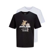 (12 Years, Black/White) Jack And Jones Childrens/Kids T-Shirt (Pack of 2)