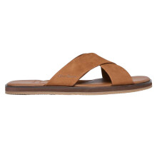 (7 UK, Tan) Oliver Sweeney Mens Chesil Leather Cross Strap Flat Flip Flops
