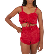 (8 UK S, Red) Brave Soul Womens/Ladies V Neck Sleeveless Loungewear Set