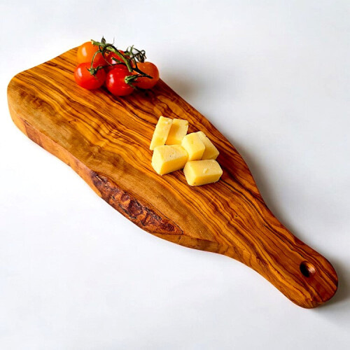 Olive Wood Cheese Board with Handle 1