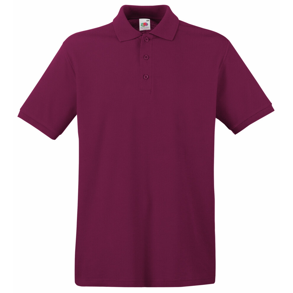 Fruit Of The Loom (Xl, Burgundy) Premium Mens Short Sleeve Polo Shirt