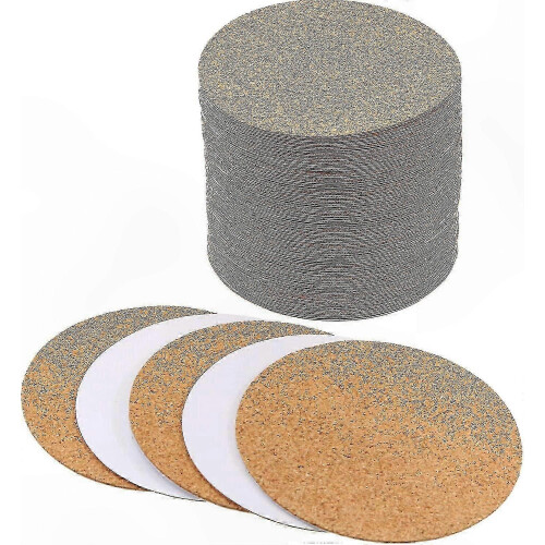 100 Pcs Self-Adhesive Cork Coasters, Round Cork Mats with Adhesive Backing
