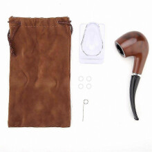 Durable Wooden Smoking Pipe with Filter for Cigarettes & Cigars, Smoking Gift