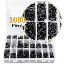 1080pcs M2 M3 M4 Carbon Steel Hex Button Socket Head Cable Bolts Screws With Nuts Assortment