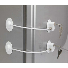 2-Piece Dormitory Refrigerator Lock Set with 4 Keys Child-Proof Cabinet Lock and Strong Adhesive for Freezer Door