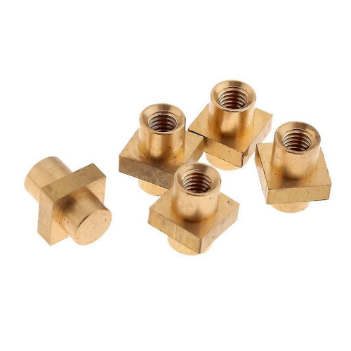 Replacement for 5-Piece Brass Square Coarse Threaded Inserts with Knurled Embedded Nuts 2