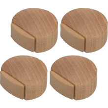Adhesive Door Stopper - Wooden Door Stopper For Flooring And Parquet - Adhesive Door Stopper - Discreet And Elegant Doorstop - Set Of 4 (beech)