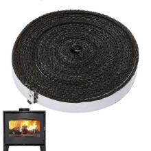 Flat Gasket Tape For Stoves 2m Fireplace Sealing Rope Gasket Cord Wood Burning Stove Door Self-adhesive Fiberglass Sealing Cord-yujia
