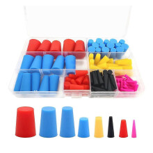 120Pcs Silicone Rubber Tapered Plugs, High Temp Resistant Silicone Rubber 8 Sizes From 1/16 to 5/8I