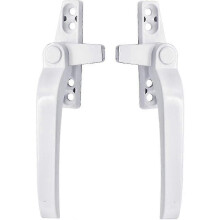 Universal White uPVC Window Handles - Pair of Left/Right Hand Aluminium Replacement Handles with Lock for Double Glazing Windows